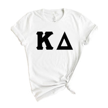 Load image into Gallery viewer, Kappa Delta T-Shirt | KD Basic Black Letters Shirt | Kappa Delta Sorority Gift Idea - Kite and Crest
