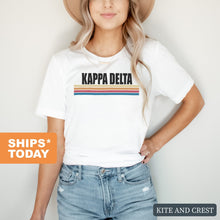 Load image into Gallery viewer, Kappa Delta T-Shirt | KD Colorful Stripes Shirt | Kappa Delta Sorority Gift Idea - Kite and Crest

