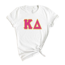 Load image into Gallery viewer, Kappa Delta T-shirt - KD Cute Letters Tee - Kite and Crest
