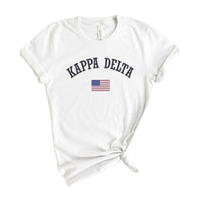 Load image into Gallery viewer, Kappa Delta T-shirt - KD USA Tee - Kite and Crest
