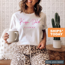 Load image into Gallery viewer, Kappa Delta T-Shirt | KD Vintage Alumna Shirt | Kappa Delta Sorority Gift Idea - Kite and Crest
