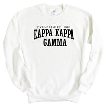 Load image into Gallery viewer, Kappa Kappa Gamma Established Sorority Crewneck Sweatshirt - Kite and Crest
