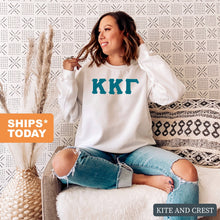 Load image into Gallery viewer, Kappa Kappa Gamma Sweatshirt | Kappa (KKG) Basic Large Letters Crewneck Sweatshirt | Kappa Kappa Gamma Sorority Gift Idea - Kite and Crest
