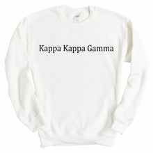 Load image into Gallery viewer, Kappa Kappa Gamma Sweatshirt - Kappa (KKG) Black Written Crewneck Sweatshirt - Kite and Crest
