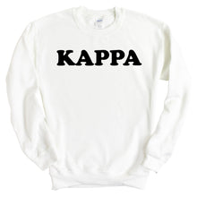 Load image into Gallery viewer, Kappa Kappa Gamma Sweatshirt - Kappa (KKG) Block Name Crewneck Sweatshirt - Kite and Crest
