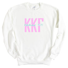 Load image into Gallery viewer, Kappa Kappa Gamma Sweatshirt - Kappa (KKG) Bright Retro Crewneck Sweatshirt - Kite and Crest
