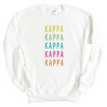 Load image into Gallery viewer, Kappa Kappa Gamma Sweatshirt - Kappa (KKG) Modern Stacked Crewneck Sweatshirt - Kite and Crest
