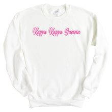 Load image into Gallery viewer, Kappa Kappa Gamma Sweatshirt | Kappa (KKG) Neon Pink Colored Crewneck Sweatshirt | Kappa Kappa Gamma Sorority Gift Idea - Kite and Crest
