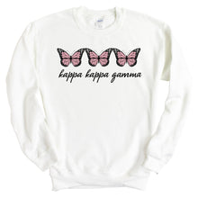 Load image into Gallery viewer, Kappa Kappa Gamma Sweatshirt - Kappa (KKG) Three Butterflies Crewneck Sweatshirt - Kite and Crest
