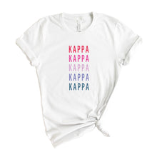 Load image into Gallery viewer, Kappa Kappa Gamma T-shirt - Kappa (KKG) Bright and Stacked Tee - Kite and Crest
