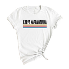 Load image into Gallery viewer, Kappa Kappa Gamma T-Shirt | Kappa (KKG) Colorful Stripes Shirt | Kappa Kappa Gamma Sorority Gift Idea - Kite and Crest
