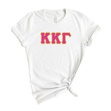 Load image into Gallery viewer, Kappa Kappa Gamma T-shirt - Kappa (KKG) Cute Letters Tee - Kite and Crest
