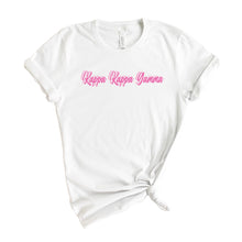 Load image into Gallery viewer, Kappa Kappa Gamma T-Shirt | Kappa (KKG) Neon Pink Colored Shirt | Kappa Kappa Gamma Sorority Gift Idea - Kite and Crest
