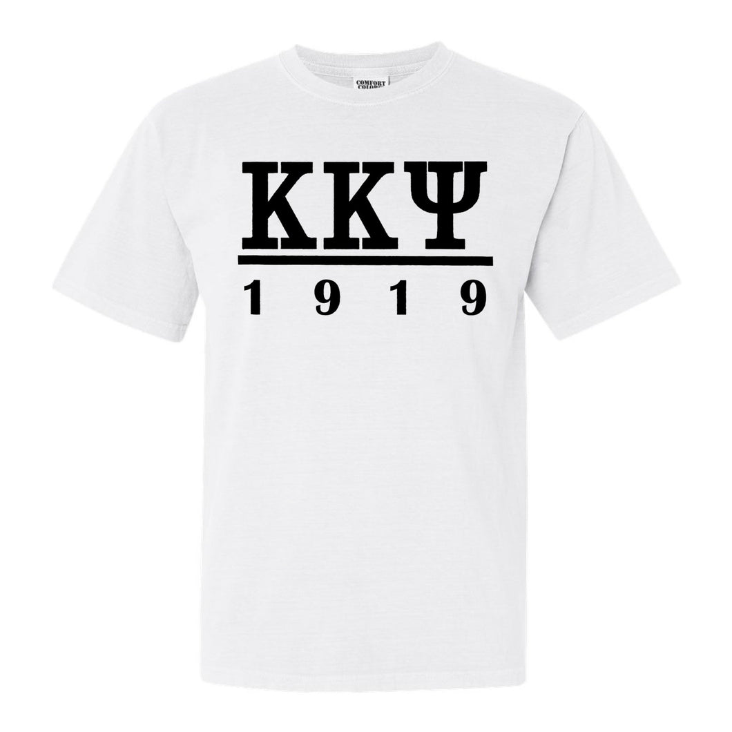 Kappa Kappa Psi Black Letter Comfort Colors T-Shirt - Fraternity Tee - Kite and Crest