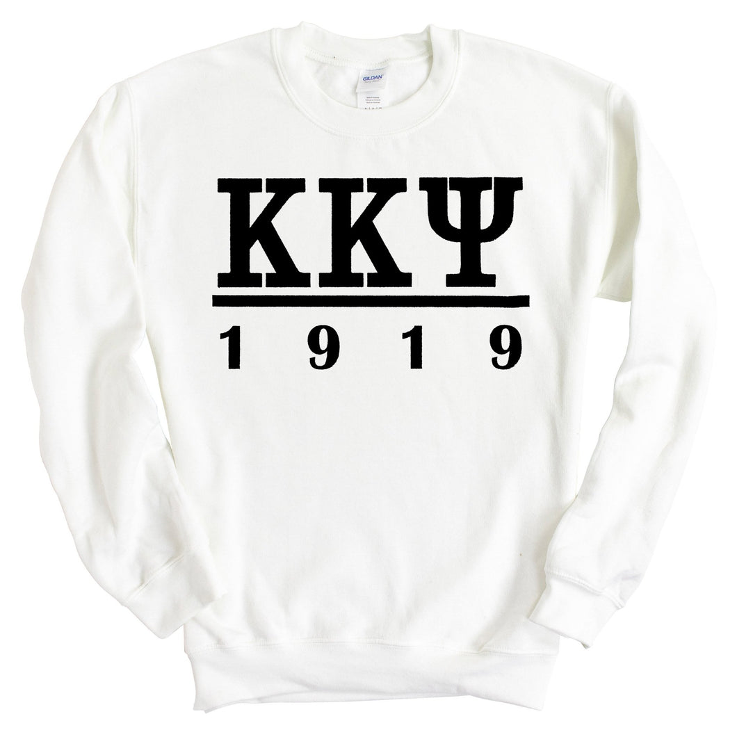 Kappa Kappa Psi Black Letter Sweatshirt - Fraternity Crewneck Sweatshirt - Kite and Crest