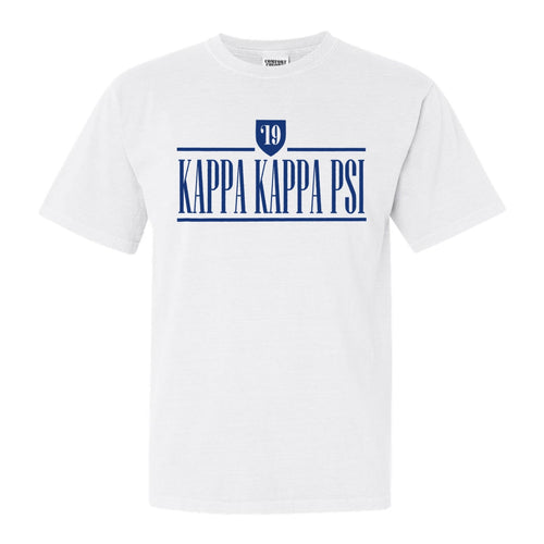 Kappa Kappa Psi Shield Comfort Colors T-Shirt - Fraternity Tee - Kite and Crest