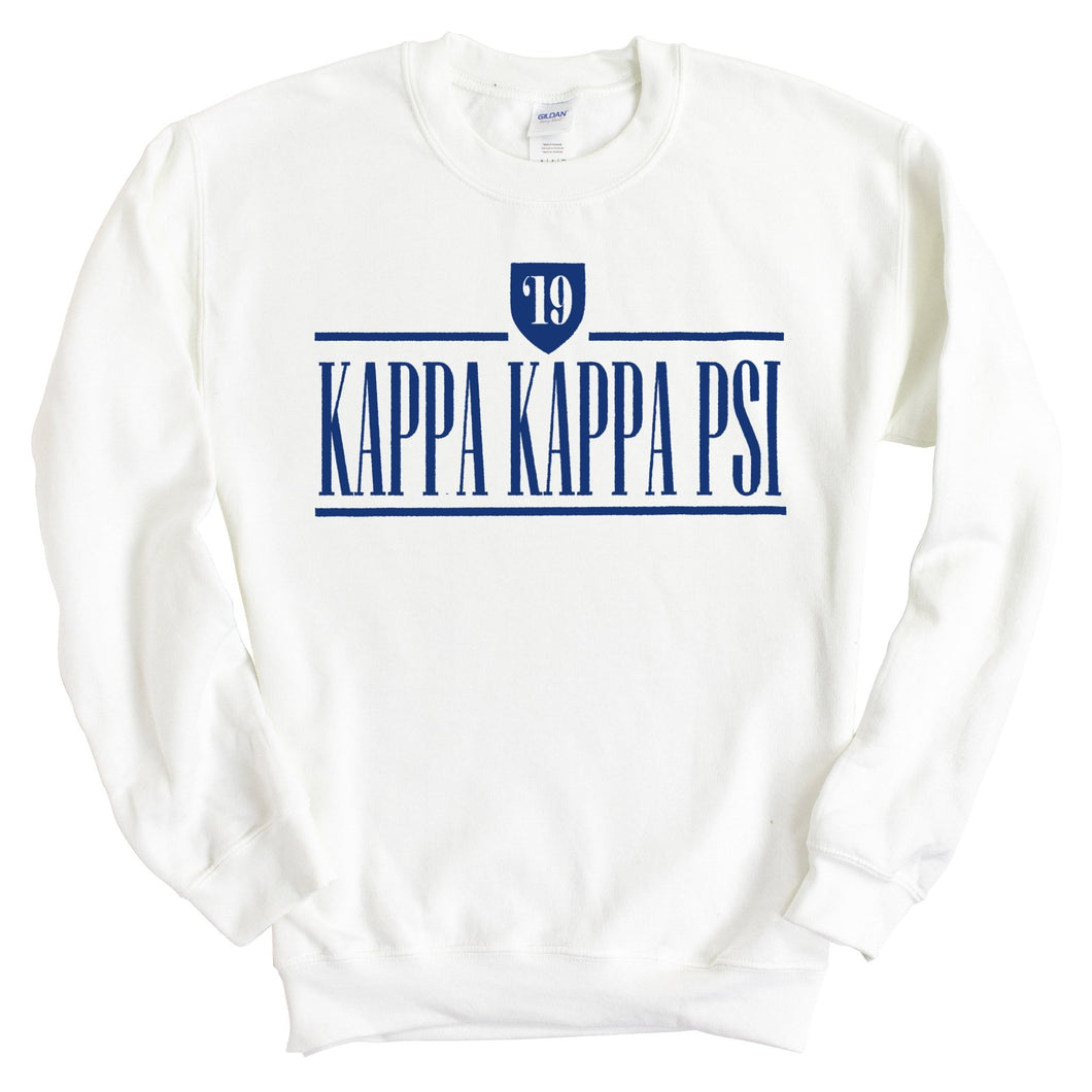 Kappa Kappa Psi Shield Sweatshirt - Fraternity Crewneck Sweatshirt - Kite and Crest