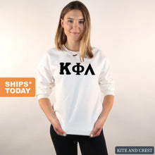 Load image into Gallery viewer, Kappa Phi Lambda Basic Black Letters Crewneck Sweatshirt - Kite and Crest
