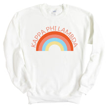 Load image into Gallery viewer, Kappa Phi Lambda Colorful Rainbow Crewneck Sweatshirt - Kite and Crest
