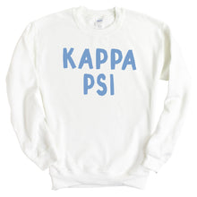 Load image into Gallery viewer, Kappa Psi Blue Cotton Candy Sweatshirt - Fraternity Crewneck Sweatshirt - Kite and Crest
