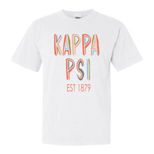 Load image into Gallery viewer, Kappa Psi Pastel Stencil Comfort Colors T-Shirt - Kite and Crest
