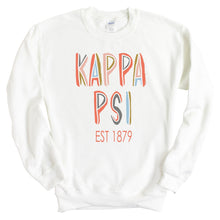 Load image into Gallery viewer, Kappa Psi Pastel Stencil Sweatshirt - Fraternity Crewneck Sweatshirt - Kite and Crest
