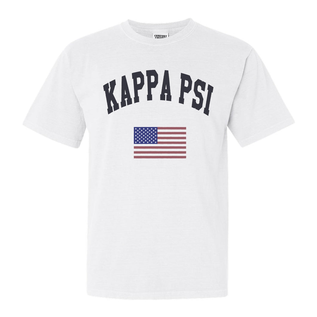 Kappa Psi Traditional Flag Comfort Colors T-Shirt - Kite and Crest