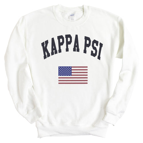 Kappa Psi Traditional Flag Sweatshirt - Fraternity Crewneck Sweatshirt - Kite and Crest