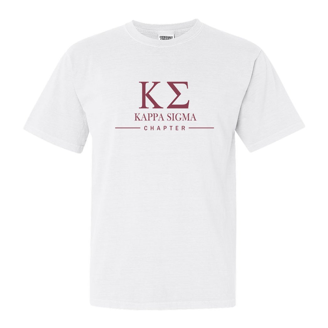 Kappa Sigma Comfort Colors T-Shirt - Kappa Sig Basic Lined Shirt - Kite and Crest