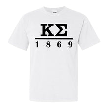 Load image into Gallery viewer, Kappa Sigma Comfort Colors T-Shirt - Kappa Sig Black Letters Shirt - Kite and Crest
