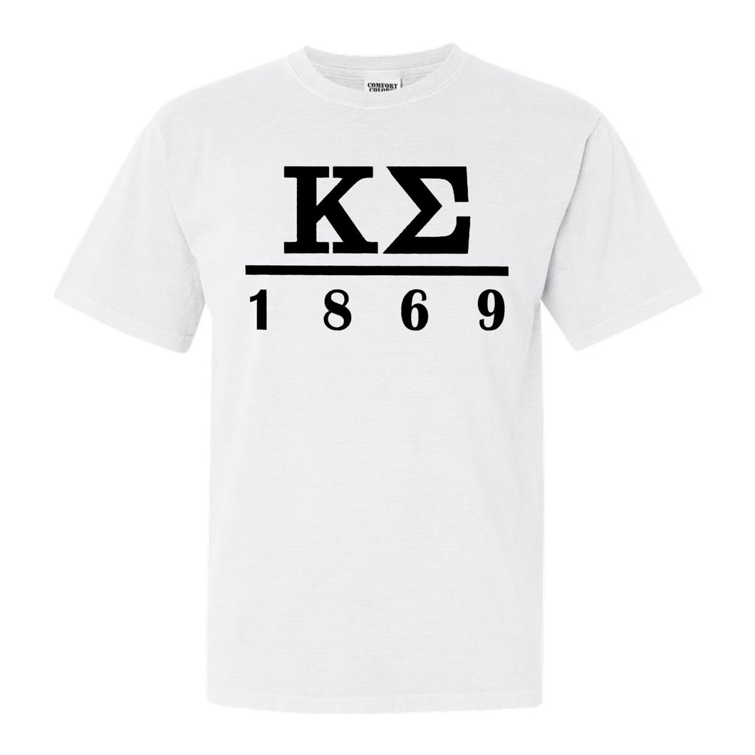 Kappa Sigma Comfort Colors T-Shirt - Kappa Sig Black Letters Shirt - Kite and Crest