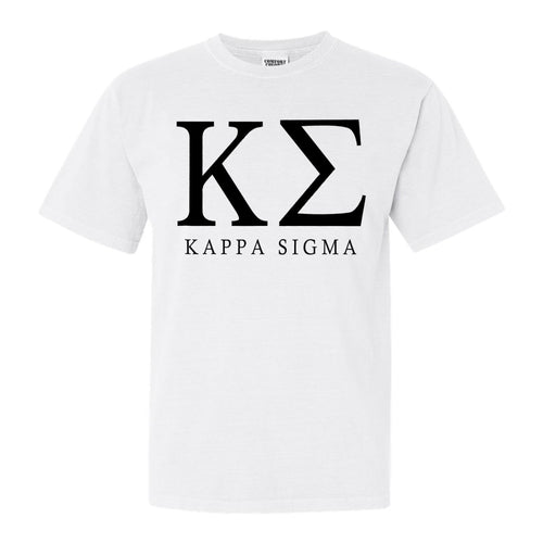 Kappa Sigma Comfort Colors T-Shirt - Kappa Sig Block Letter Shirt - Kite and Crest