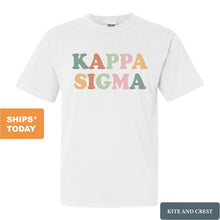 Load image into Gallery viewer, Kappa Sigma Comfort Colors T-Shirt - Kappa Sig Bright and Colorful Shirt - Kite and Crest
