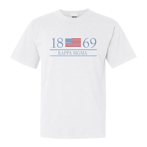 Kappa Sigma Comfort Colors T-Shirt - Kappa Sig Flag Year Shirt - Kite and Crest