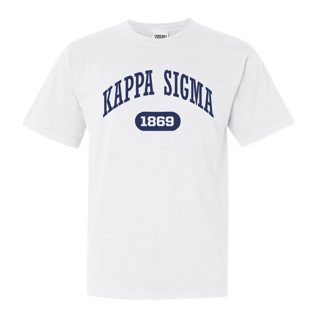 Kappa Sigma Comfort Colors T-Shirt - Kappa Sig Fraternal Arch Shirt - Kite and Crest