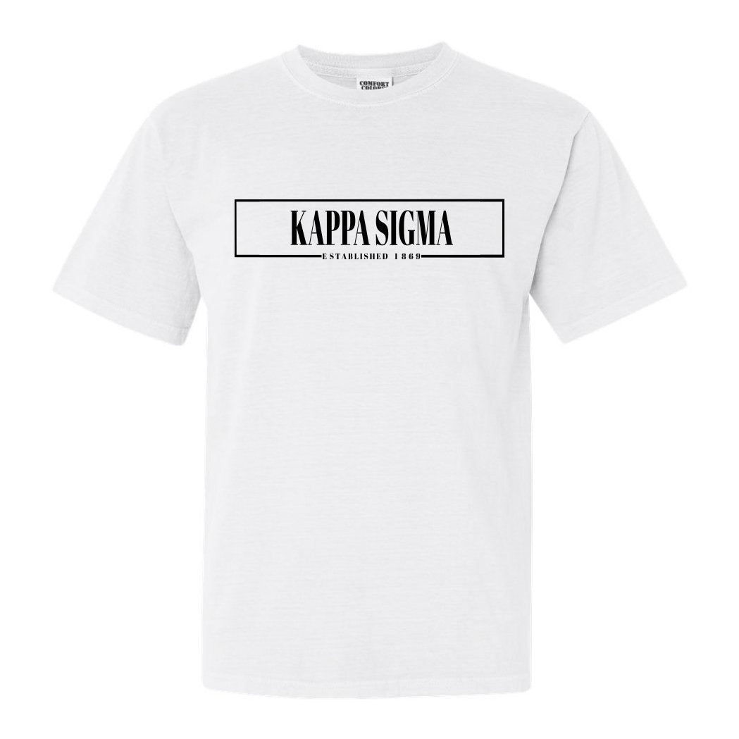 Kappa Sigma Comfort Colors T-Shirt - Kappa Sig Fraternal Block Shirt - Kite and Crest