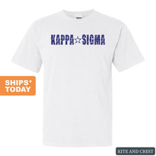 Load image into Gallery viewer, Kappa Sigma Comfort Colors T-Shirt - Kappa Sig Fraternal Star Shirt - Kite and Crest
