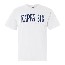 Load image into Gallery viewer, Kappa Sigma Comfort Colors T-Shirt - Kappa Sig Intrinsic Lettered Shirt - Kite and Crest
