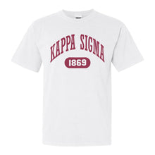 Load image into Gallery viewer, Kappa Sigma Comfort Colors T-Shirt - Kappa Sig Large Athletic Shirt - Kite and Crest
