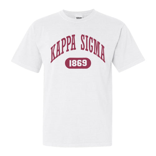 Kappa Sigma Comfort Colors T-Shirt - Kappa Sig Large Athletic Shirt - Kite and Crest