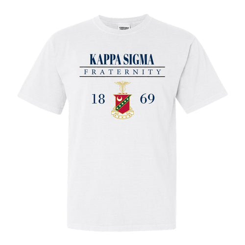 Kappa Sigma Comfort Colors T-Shirt - Kappa Sig Large Crest Shirt - Kite and Crest