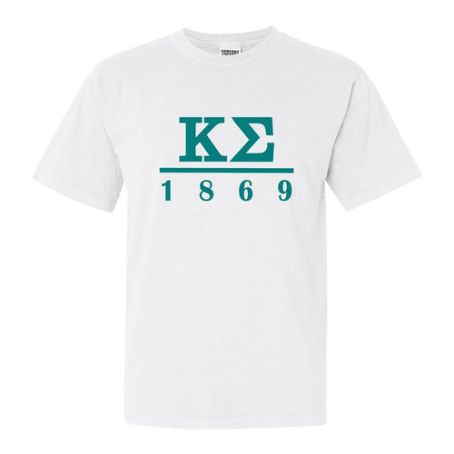 Kappa Sigma Comfort Colors T-Shirt - Kappa Sig Lettered Basic Shirt - Kite and Crest