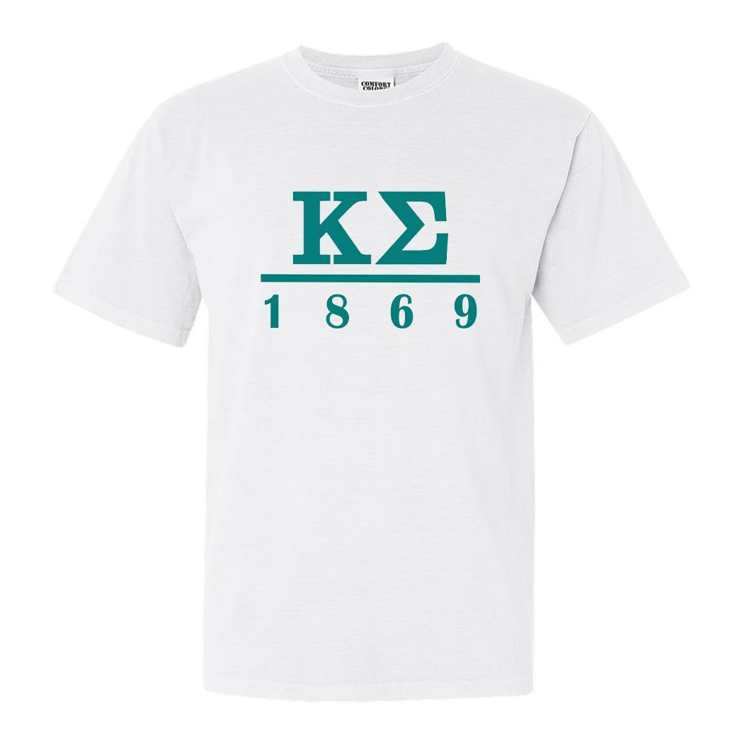 Kappa Sigma Comfort Colors T-Shirt - Kappa Sig Lettered Basic Shirt - Kite and Crest
