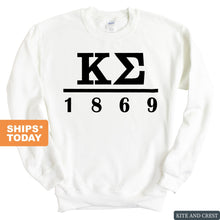 Load image into Gallery viewer, Kappa Sigma Sweatshirt - Kappa Sig Black Letters Crewneck Sweatshirt - Kite and Crest
