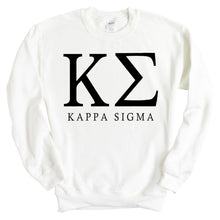 Load image into Gallery viewer, Kappa Sigma Sweatshirt - Kappa Sig Block Letter Crewneck Sweatshirt - Kite and Crest
