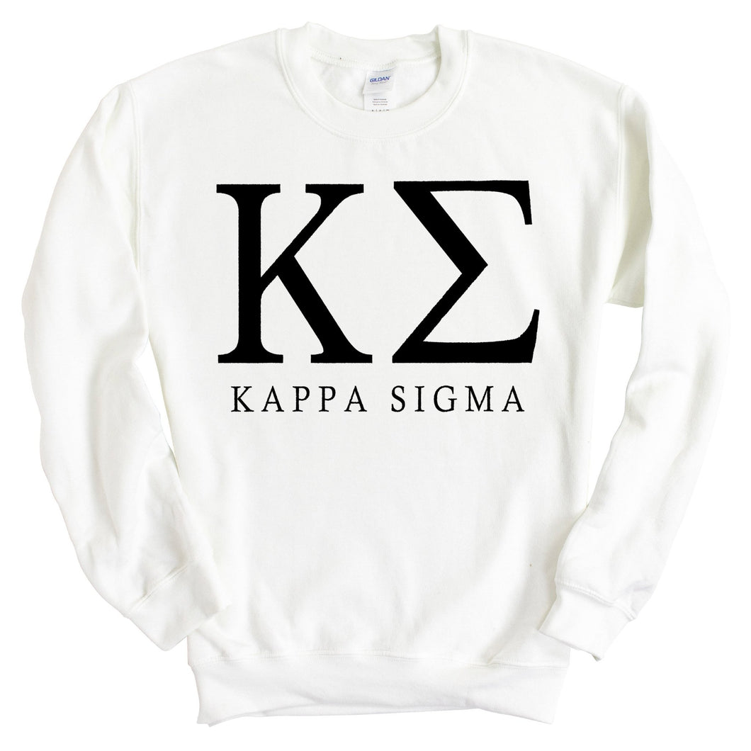 Kappa Sigma Sweatshirt - Kappa Sig Block Letter Crewneck Sweatshirt - Kite and Crest