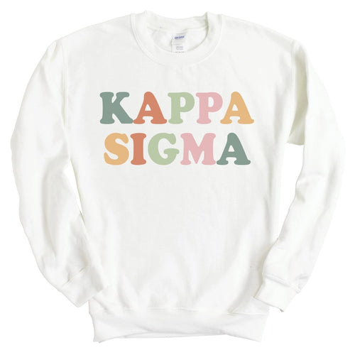 Kappa Sigma Sweatshirt - Kappa Sig Bright and Colorful Crewneck Sweatshirt - Kite and Crest