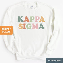 Load image into Gallery viewer, Kappa Sigma Sweatshirt - Kappa Sig Bright and Colorful Crewneck Sweatshirt - Kite and Crest
