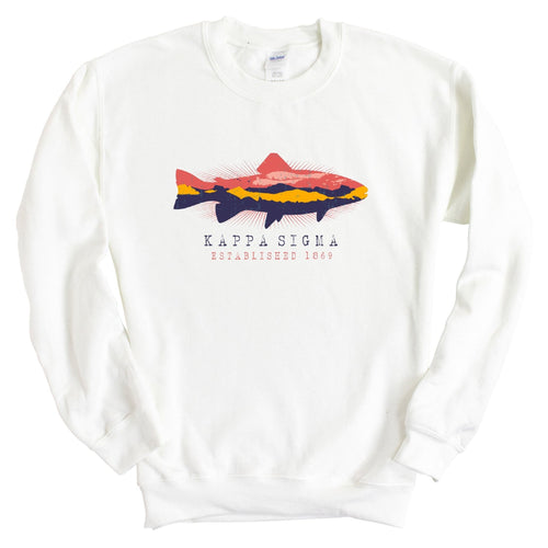 Kappa Sigma Sweatshirt - Kappa Sig Fishing Crewneck Sweatshirt - Kite and Crest