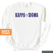 Load image into Gallery viewer, Kappa Sigma Sweatshirt - Kappa Sig Fraternal Star Crewneck Sweatshirt - Kite and Crest
